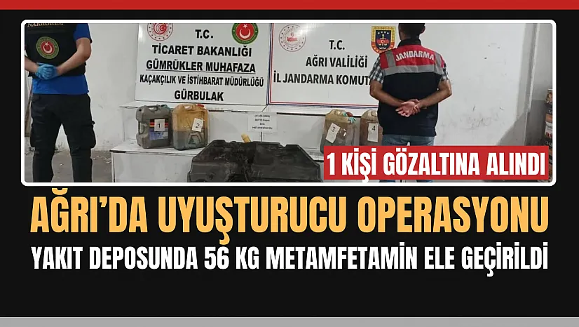 Ağrı'da Jandarma ve Gümrük Operasyonu: Tırın Yakıt Deposunda 56 Kilo Sıvı Metamfetamin Ele Geçirildi