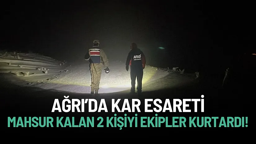 Ağrı'da kar esareti: Mahsur kalan 2 kişiyi AFAD ve Jandarma kurtardı