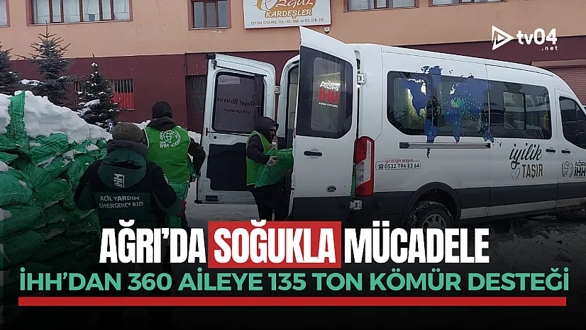 Ağrı'da soğukla mücadele: İHH'dan 360 aileye 135 ton kömür desteği