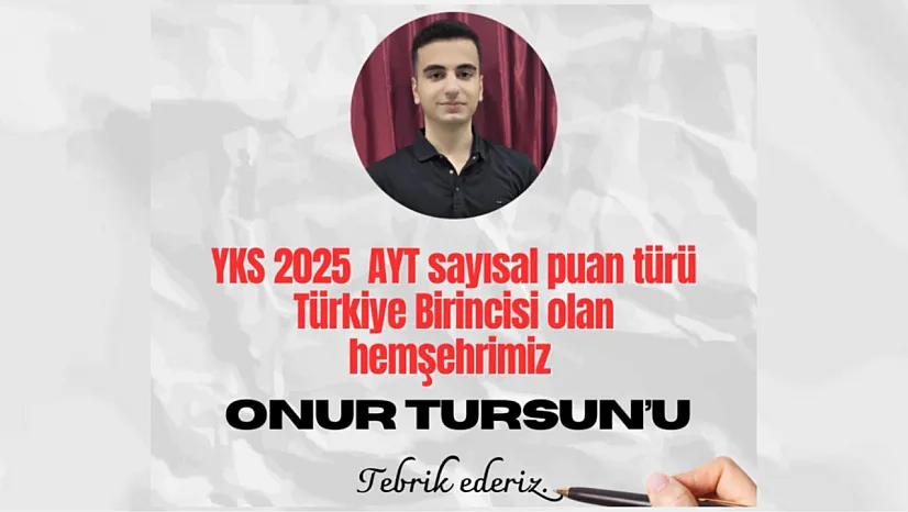 Ağrı'dan Türkiye Birinciliğine Gurur Yolculuğu: Onur Tursun AYT Sayısal Türkiye Birincisi Oldu