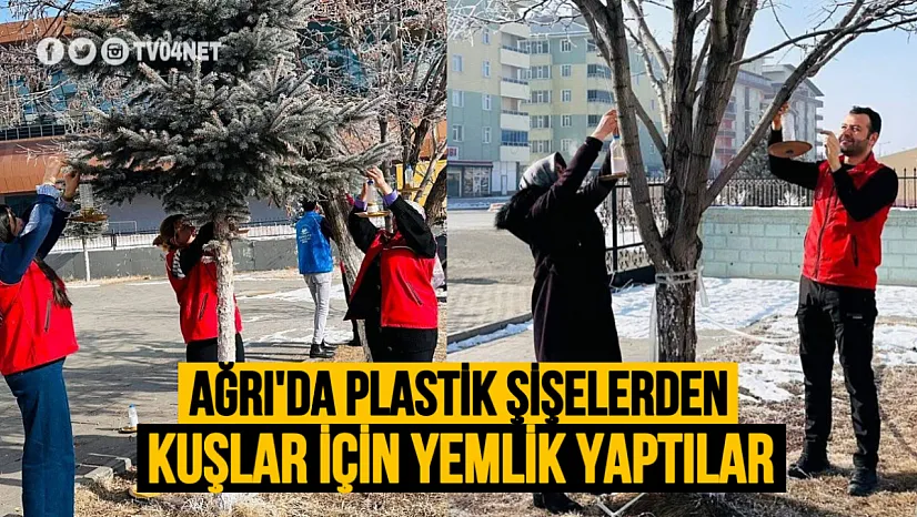 Ağrı Gençlik Merkezi'nden Kuşlara Yardım: Plastik Şişelerden Yemlik Yapıldı