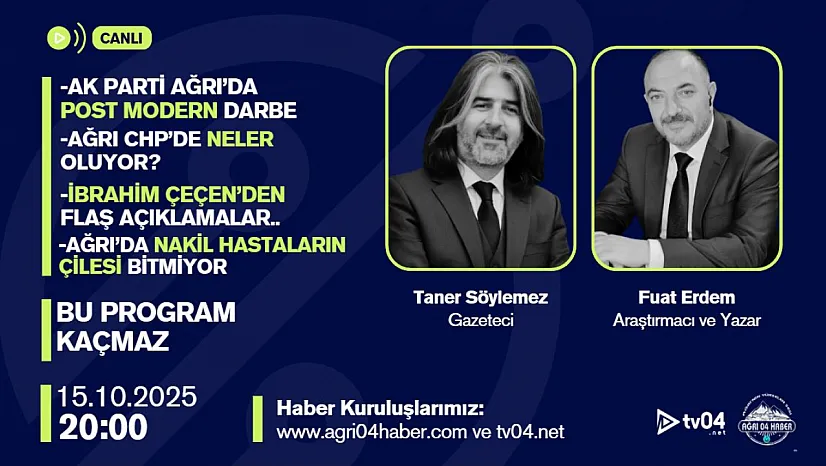 Ağrı Gündemini Sarsacak Canlı Yayın: 'Bir de Bizden Dinleyin' Bu Akşam Saat 20.00'de!