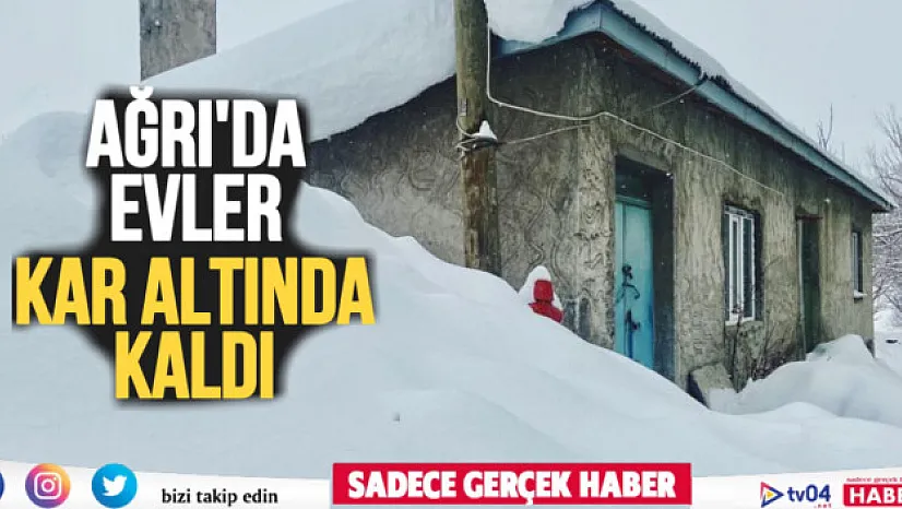 Ağrı'nın yüksek bölgelerinde evler kar altında kaldı