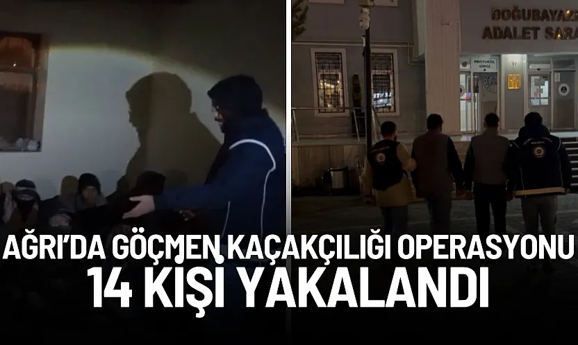Ağrı'da Göçmen Kaçakçılığı Operasyonu: 14 Göçmen Yakalandı