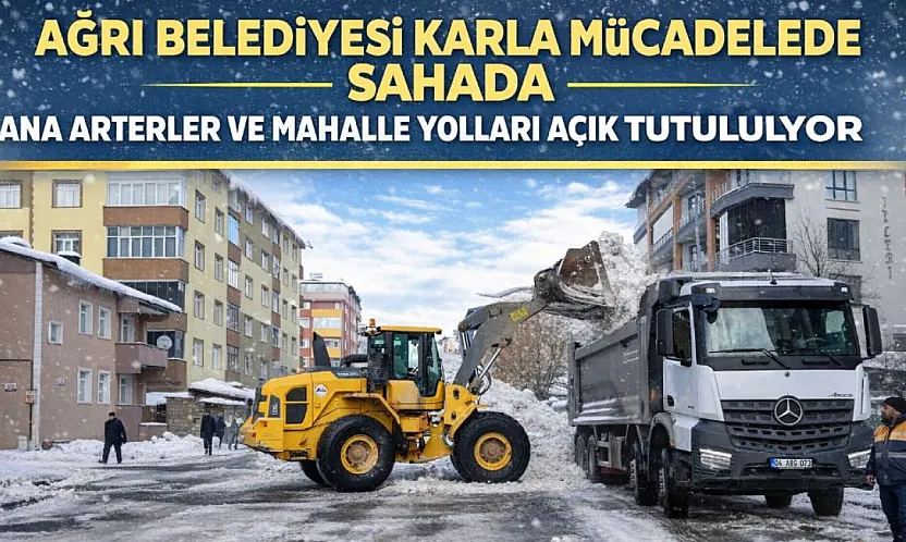 Ağrı'da Karla Mücadele: Ana Arterler ve Mahalle Yolları Açık Tutuluyor