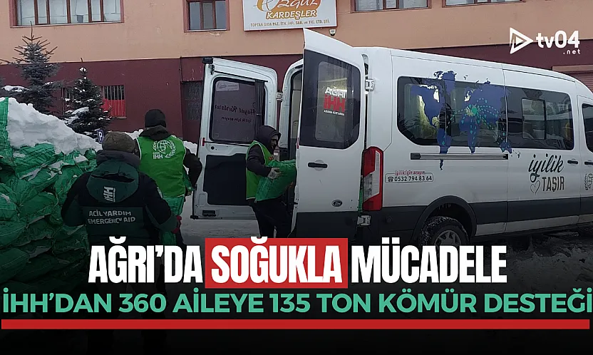 Ağrı'da soğukla mücadele: İHH'dan 360 aileye 135 ton kömür desteği