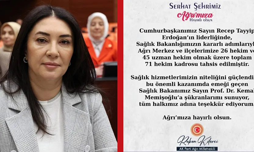 Ağrı'ya Sağlıkta Büyük Takviye: 71 Yeni Hekim Kadrosu Tahsis Edildi