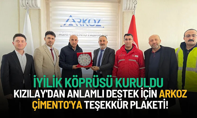 İyilik Köprüsü Kuruldu: Kızılay'dan Anlamlı Destek İçin Arkoz Çimento'ya Teşekkür Plaketi!