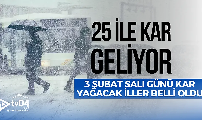 Meteoroloji uyardı: 25 ile kar geliyor, Ağrı'da lapa lapa kar bekleniyor