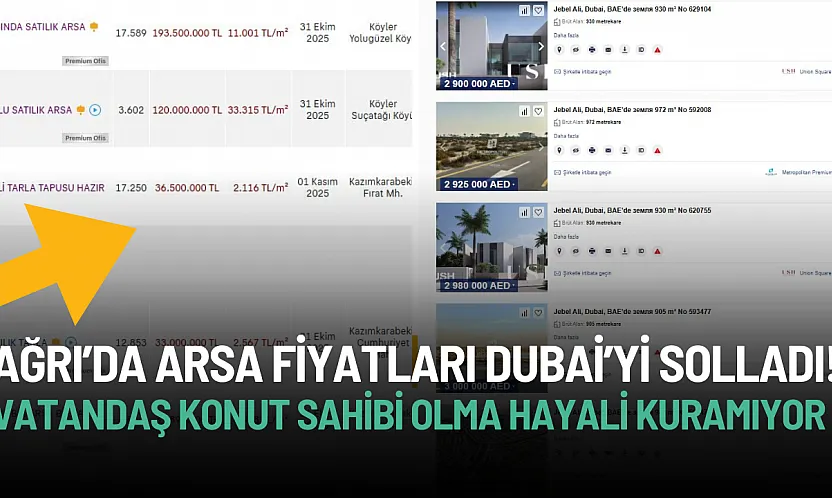 Şok Edici Gerçek: Ağrı'da Arsa Fiyatları Dubai'yi Solladı!